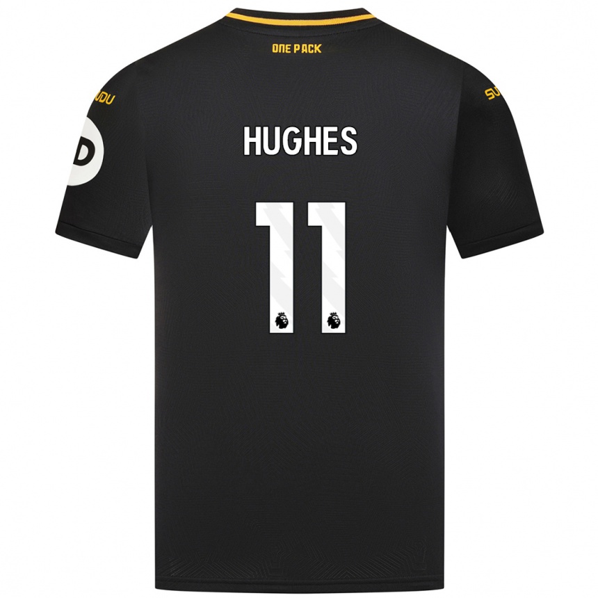 Hombre Fútbol Camiseta Amber Hughes #11 Negro 2ª Equipación 2024/25 Argentina