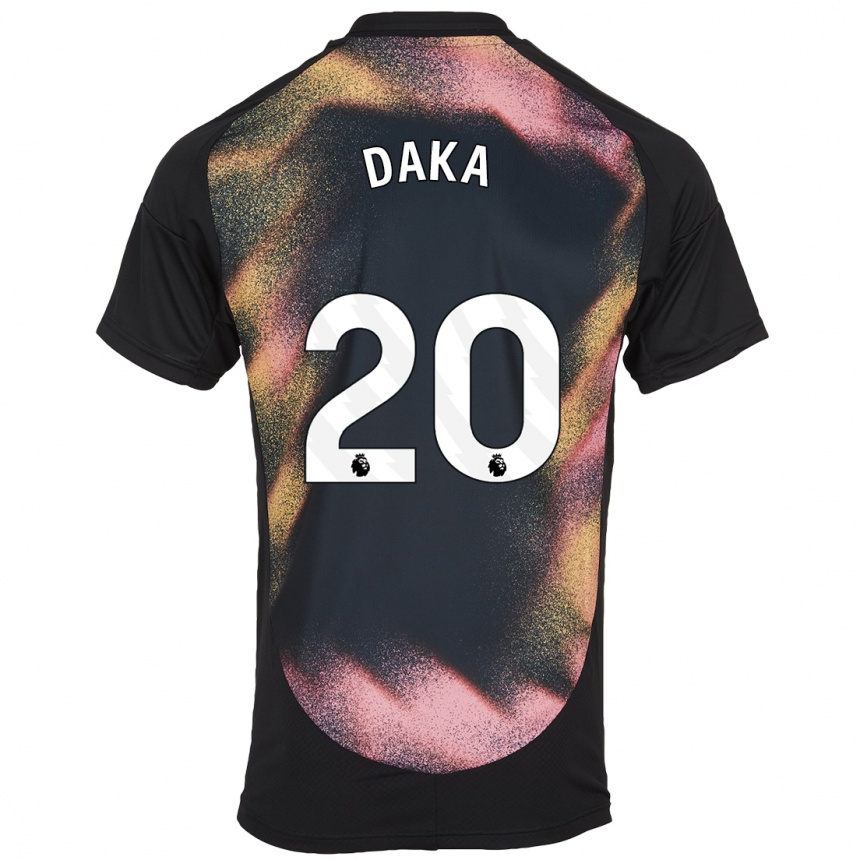 Hombre Fútbol Camiseta Patson Daka #20 Negro Blanco 2ª Equipación 2024/25 Argentina