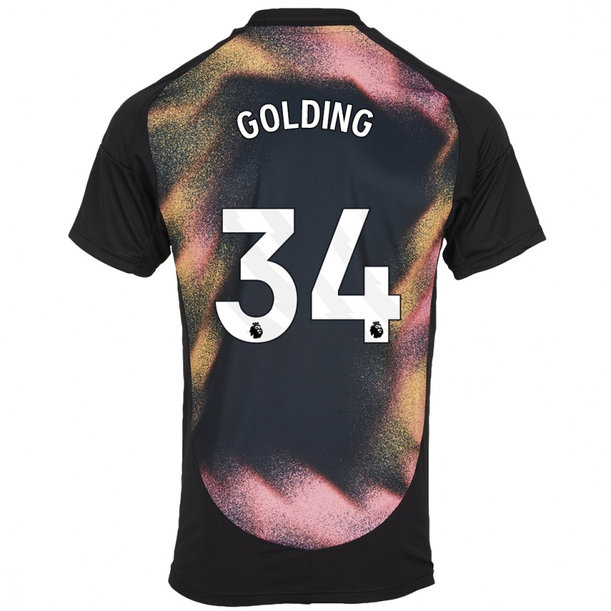 Hombre Fútbol Camiseta Michael Golding #34 Negro Blanco 2ª Equipación 2024/25 Argentina