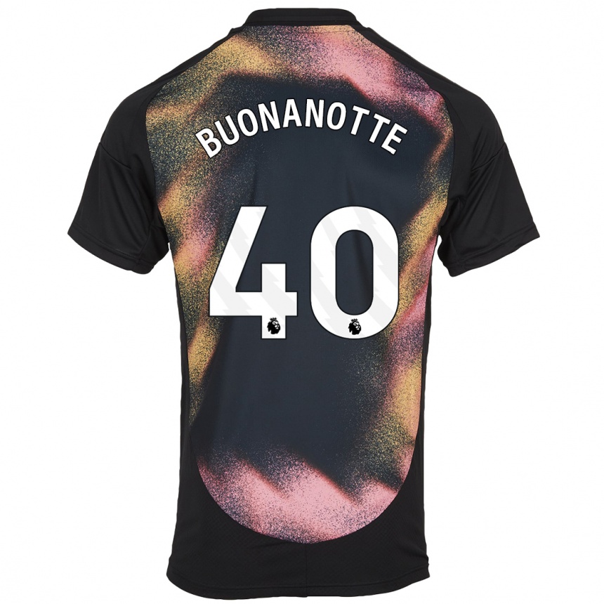 Hombre Fútbol Camiseta Facundo Buonanotte #40 Negro Blanco 2ª Equipación 2024/25 Argentina