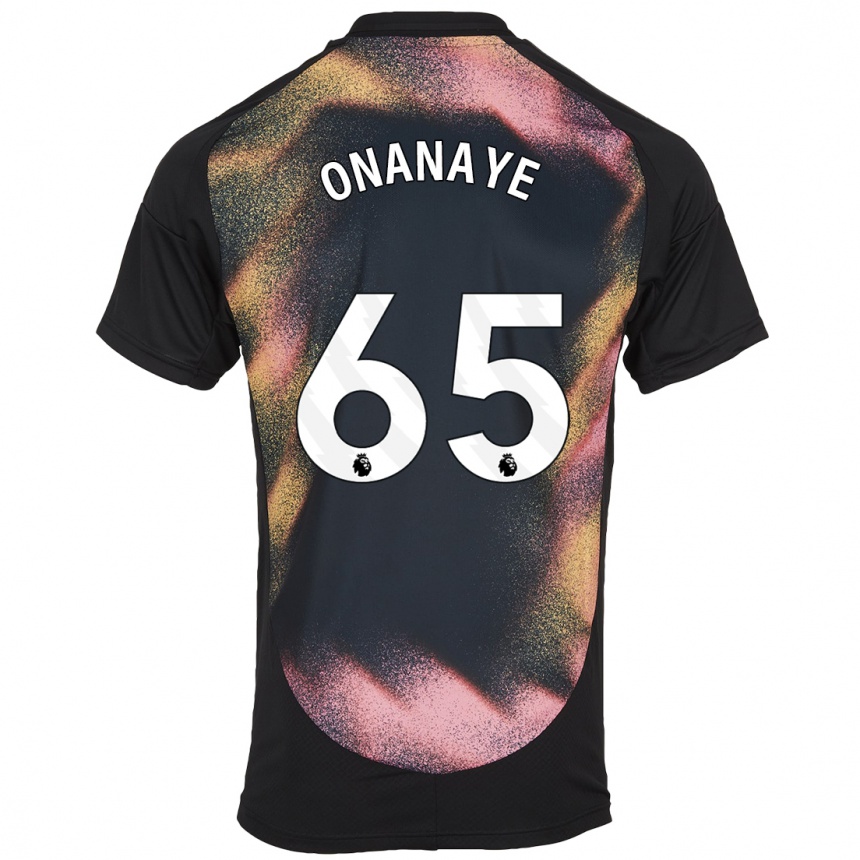 Hombre Fútbol Camiseta Toby Onanaye #65 Negro Blanco 2ª Equipación 2024/25 Argentina