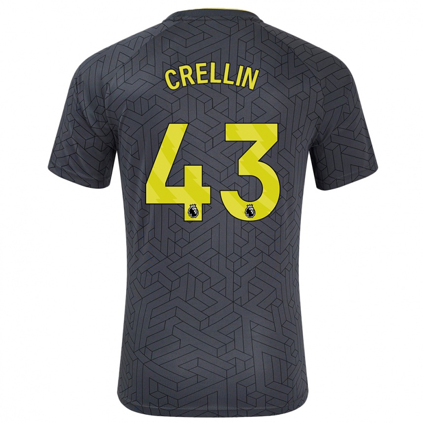 Hombre Fútbol Camiseta Billy Crellin #43 Negro Amarillo 2ª Equipación 2024/25 Argentina