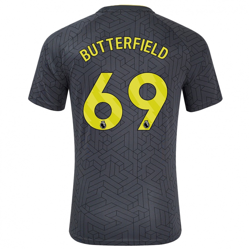 Hombre Fútbol Camiseta Luke Butterfield #69 Negro Amarillo 2ª Equipación 2024/25 Argentina