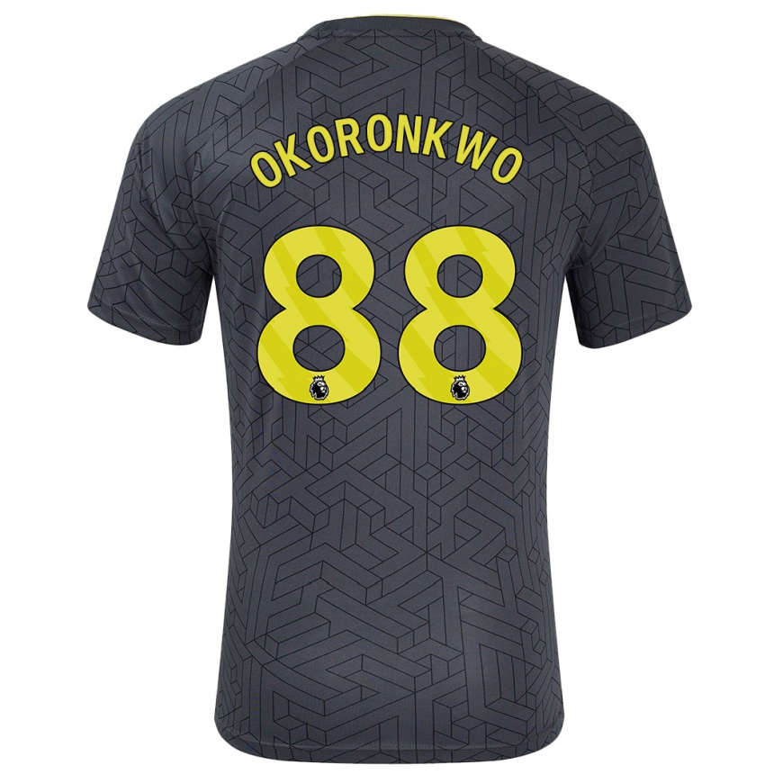 Hombre Fútbol Camiseta Francis Okoronkwo #88 Negro Amarillo 2ª Equipación 2024/25 Argentina