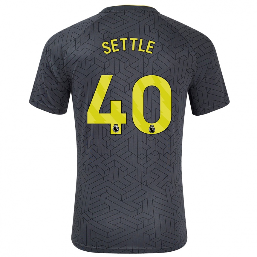 Hombre Fútbol Camiseta Macy Settle #40 Negro Amarillo 2ª Equipación 2024/25 Argentina