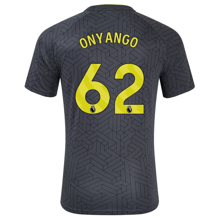 Hombre Fútbol Camiseta Tyler Onyango #62 Negro Amarillo 2ª Equipación 2024/25 Argentina