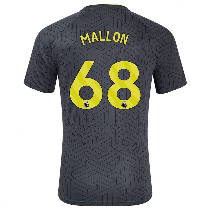 Hombre Fútbol Camiseta Mathew Mallon #68 Negro Amarillo 2ª Equipación 2024/25 Argentina