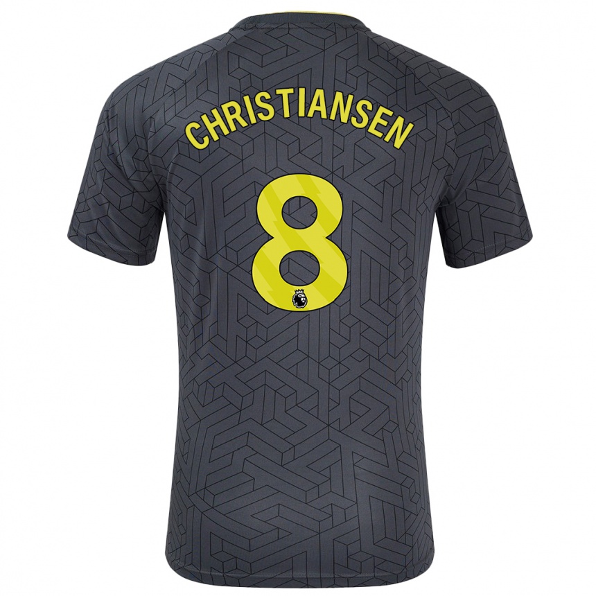 Hombre Fútbol Camiseta Izzy Christiansen #8 Negro Amarillo 2ª Equipación 2024/25 Argentina