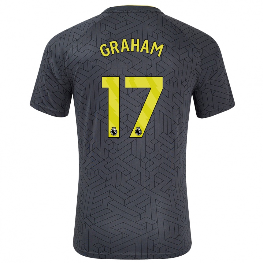 Hombre Fútbol Camiseta Lucy Graham #17 Negro Amarillo 2ª Equipación 2024/25 Argentina