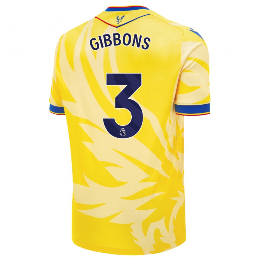 Hombre Fútbol Camiseta Felicity Gibbons #3 Amarillo 2ª Equipación 2024/25 Argentina