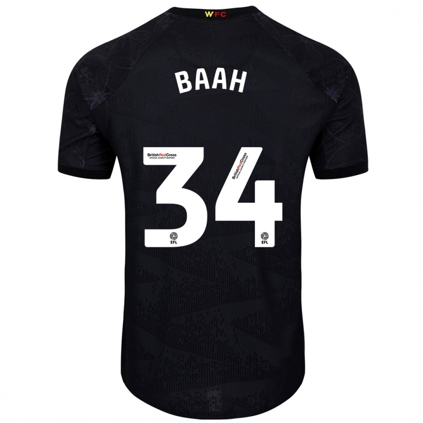 Hombre Fútbol Camiseta Kwadwo Baah #34 Negro Blanco 2ª Equipación 2024/25 Argentina