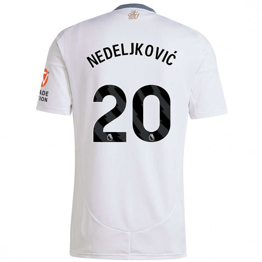 Hombre Fútbol Camiseta Kosta Nedeljkovic #20 Blanco 2ª Equipación 2024/25 Argentina