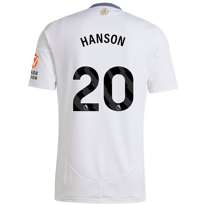 Hombre Fútbol Camiseta Kirsty Hanson #20 Blanco 2ª Equipación 2024/25 Argentina