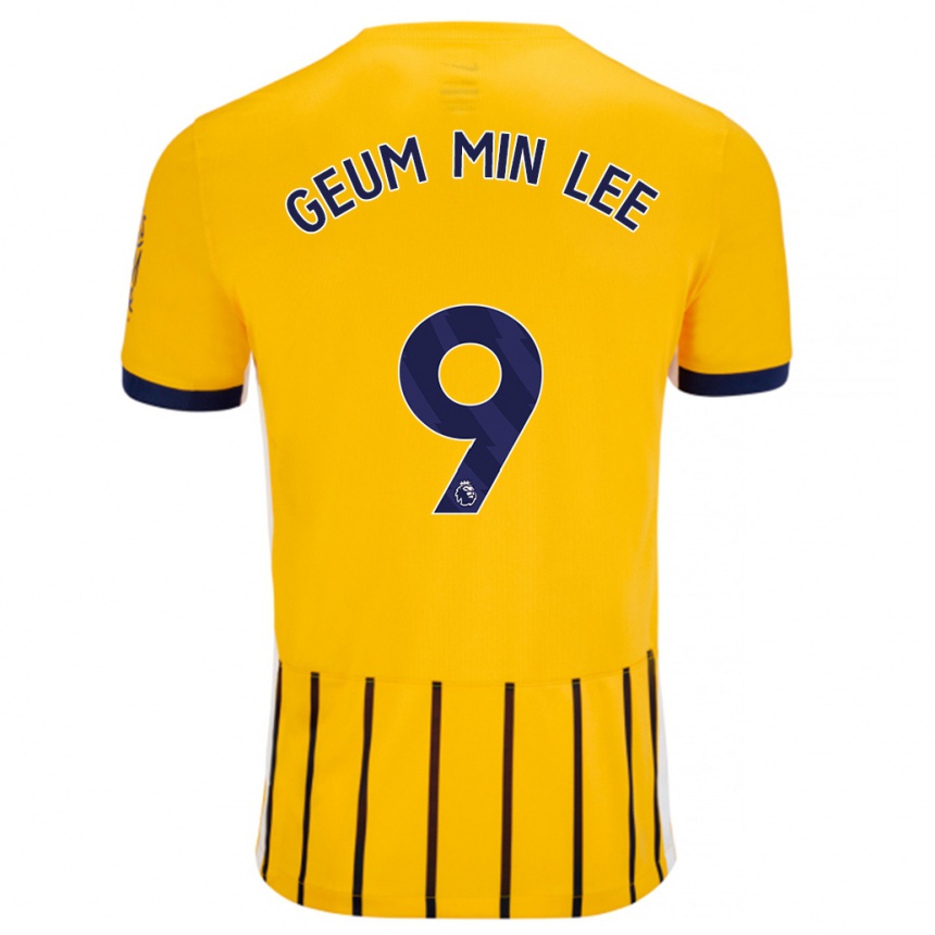 Hombre Fútbol Camiseta Lee Geum-Min #9 Dorado Azul Rayas 2ª Equipación 2024/25 Argentina