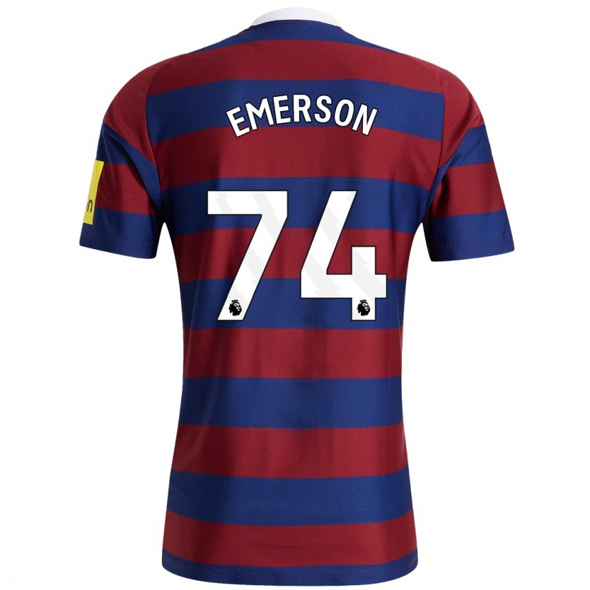 Hombre Fútbol Camiseta Johnny Emerson #74 Burdeos Azul Marino 2ª Equipación 2024/25 Argentina