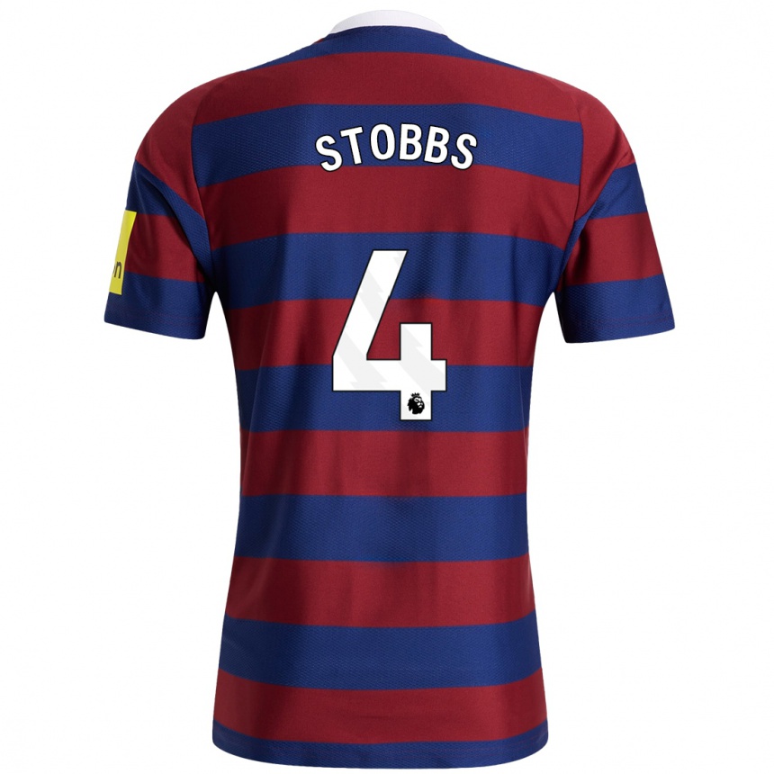 Hombre Fútbol Camiseta Amber-Keegan Stobbs #4 Burdeos Azul Marino 2ª Equipación 2024/25 Argentina