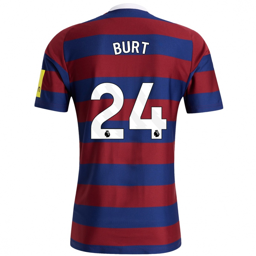 Hombre Fútbol Camiseta Daisy Burt #24 Burdeos Azul Marino 2ª Equipación 2024/25 Argentina