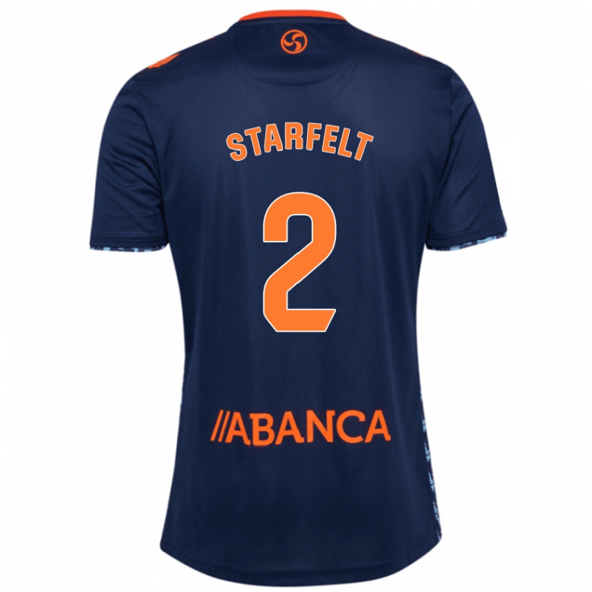 Hombre Fútbol Camiseta Carl Starfelt #2 Azul Marino 2ª Equipación 2024/25 Argentina