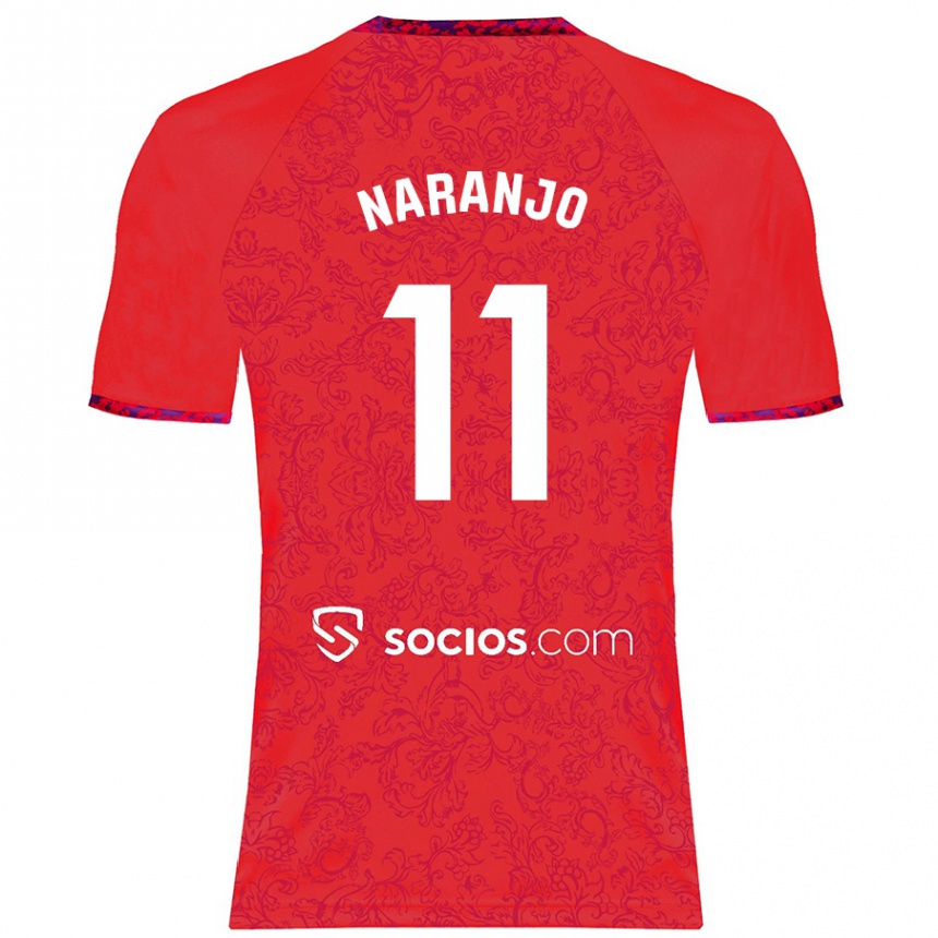 Hombre Fútbol Camiseta Mario Naranjo #11 Rojo 2ª Equipación 2024/25 Argentina