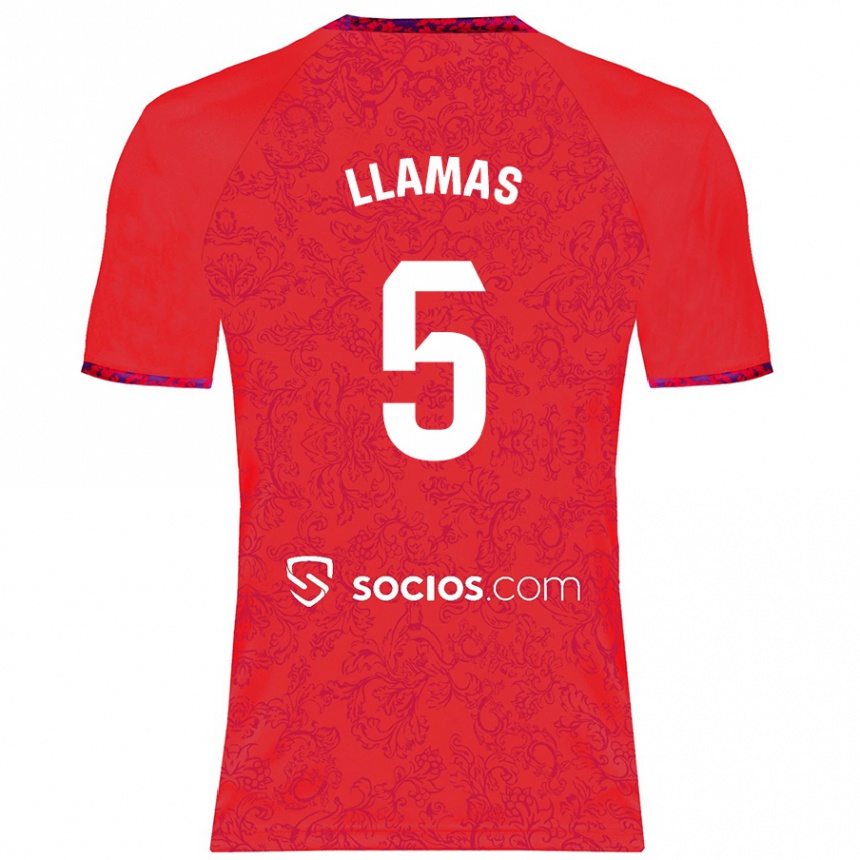 Hombre Fútbol Camiseta Eva Llamas Hernández #5 Rojo 2ª Equipación 2024/25 Argentina