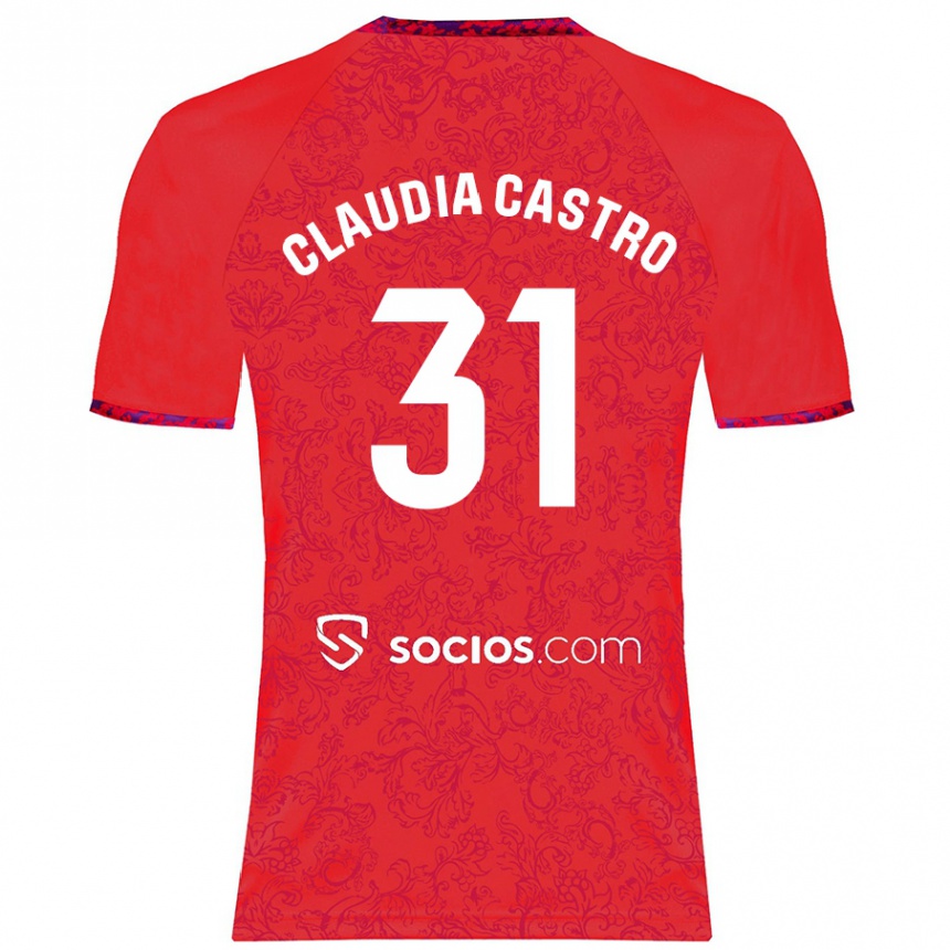 Hombre Fútbol Camiseta Claudia Castro Romero #31 Rojo 2ª Equipación 2024/25 Argentina