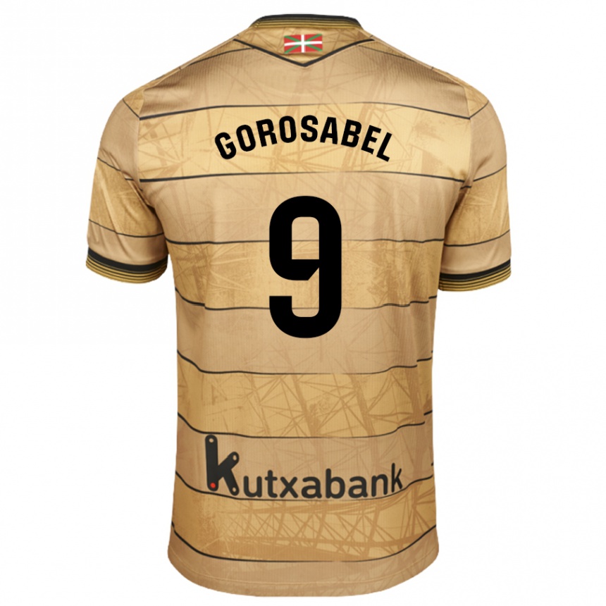 Hombre Fútbol Camiseta Jakes Gorosabel #9 Marrón 2ª Equipación 2024/25 Argentina