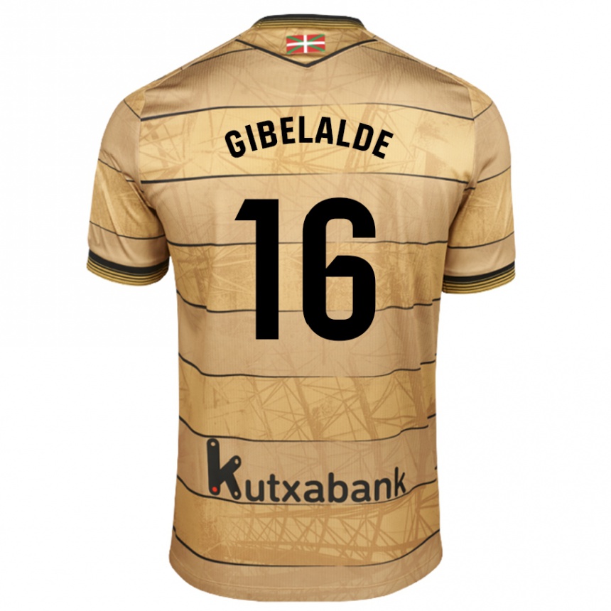 Hombre Fútbol Camiseta Manex Gibelalde #16 Marrón 2ª Equipación 2024/25 Argentina