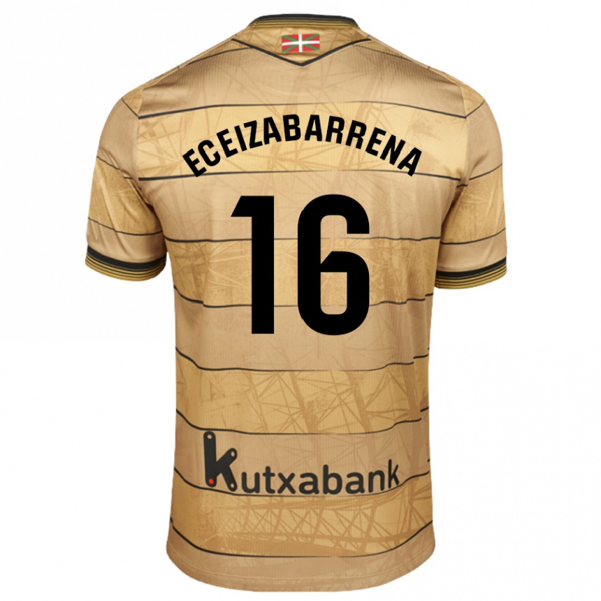 Hombre Fútbol Camiseta Jon Eceizabarrena #16 Marrón 2ª Equipación 2024/25 Argentina