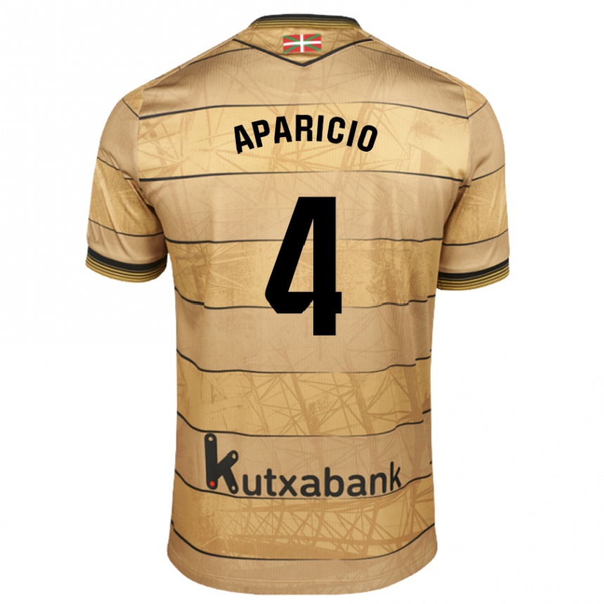 Hombre Fútbol Camiseta Nahia Aparicio Jaular #4 Marrón 2ª Equipación 2024/25 Argentina