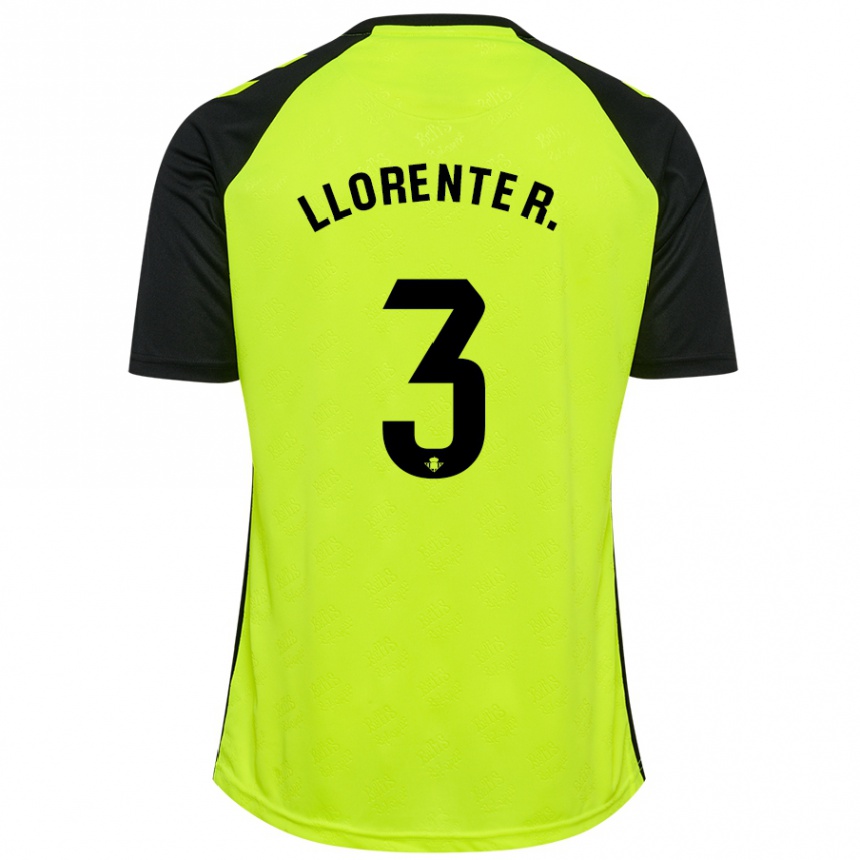 Hombre Fútbol Camiseta Diego Llorente #3 Amarillo Fluorescente Negro 2ª Equipación 2024/25 Argentina