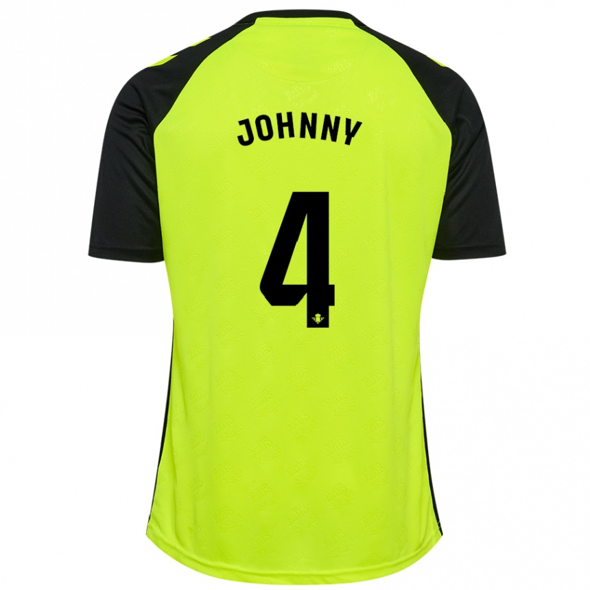 Hombre Fútbol Camiseta Johnny Cardoso #4 Amarillo Fluorescente Negro 2ª Equipación 2024/25 Argentina