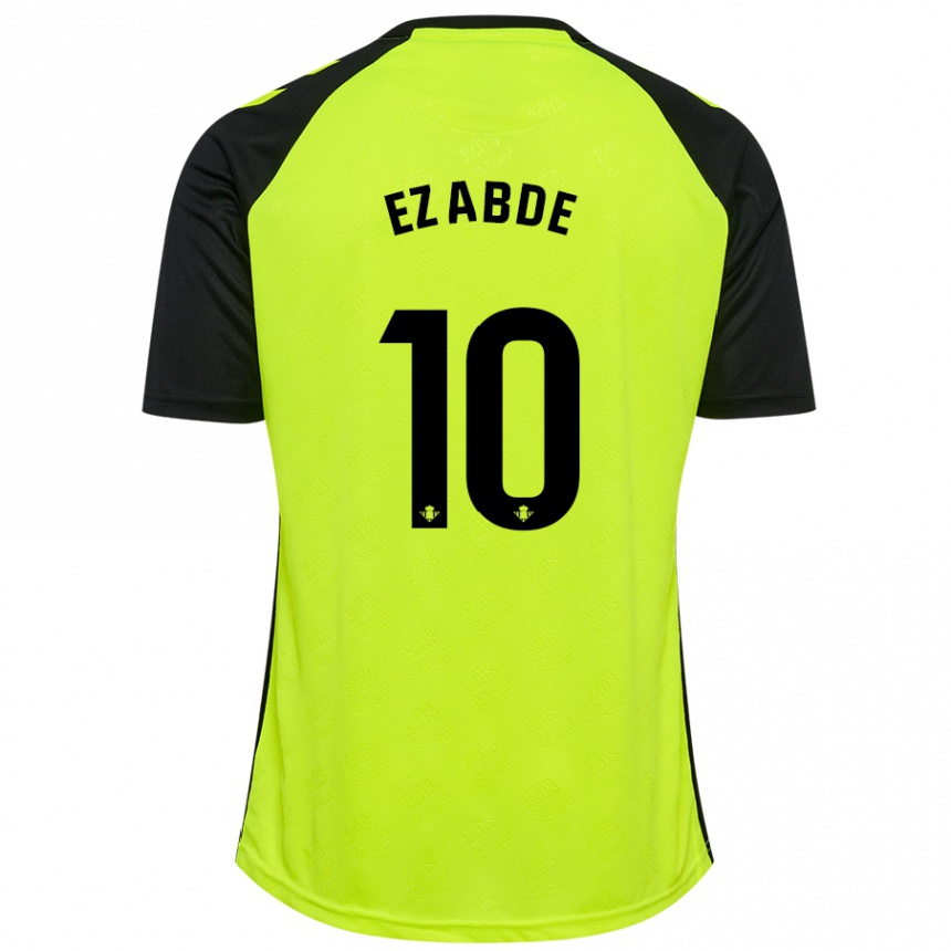 Hombre Fútbol Camiseta Abde Ezzalzouli #10 Amarillo Fluorescente Negro 2ª Equipación 2024/25 Argentina