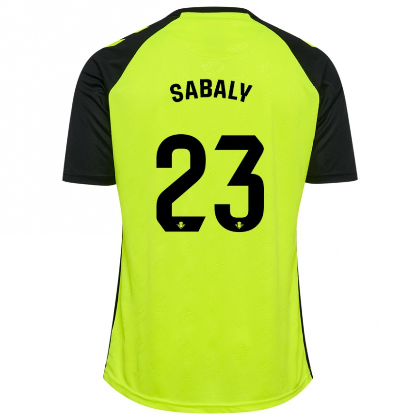 Hombre Fútbol Camiseta Youssouf Sabaly #23 Amarillo Fluorescente Negro 2ª Equipación 2024/25 Argentina