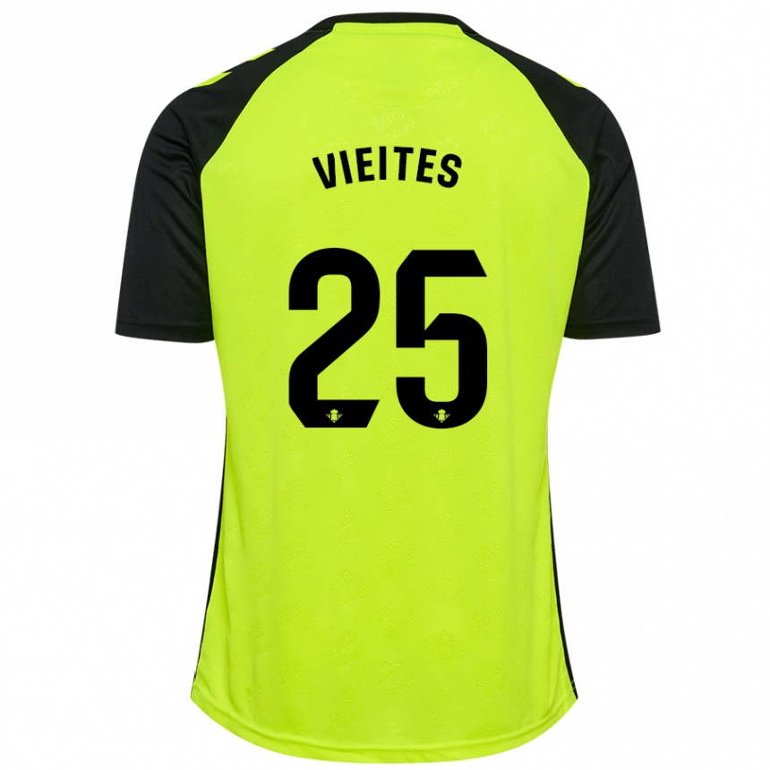 Hombre Fútbol Camiseta Fran Vieites #25 Amarillo Fluorescente Negro 2ª Equipación 2024/25 Argentina