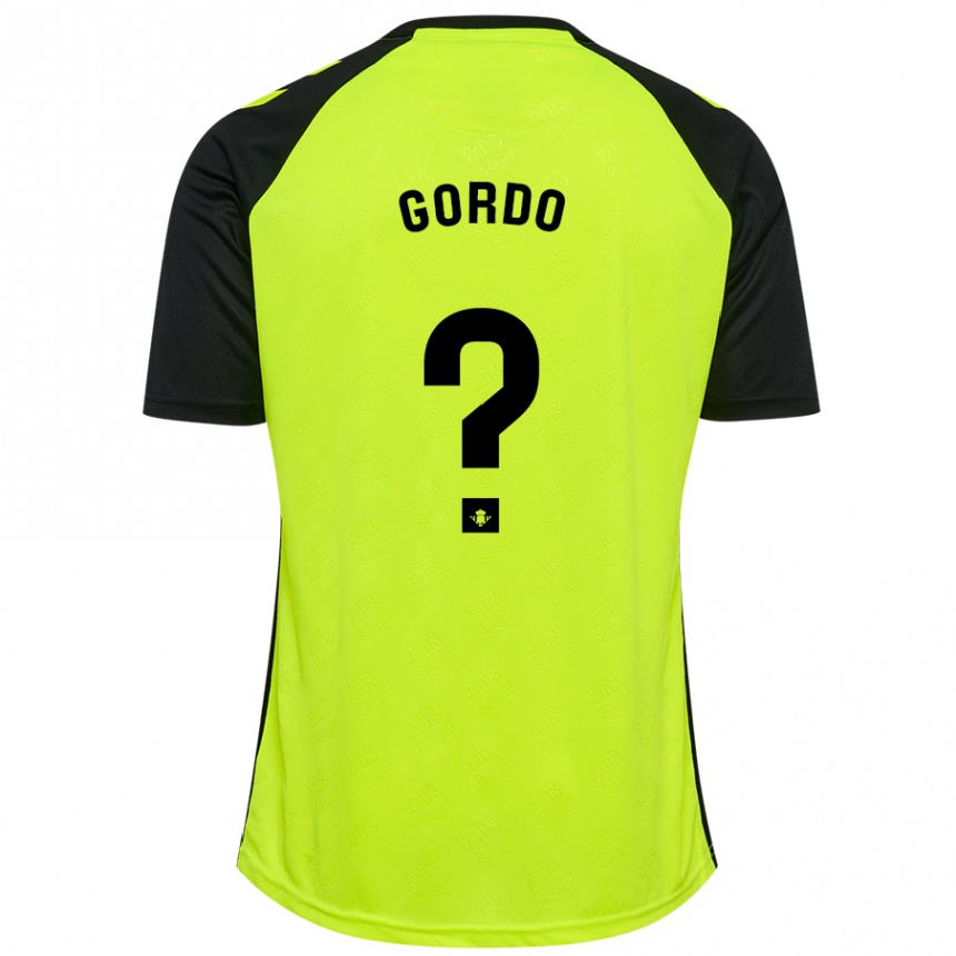 Hombre Fútbol Camiseta Josan Gordo #0 Amarillo Fluorescente Negro 2ª Equipación 2024/25 Argentina