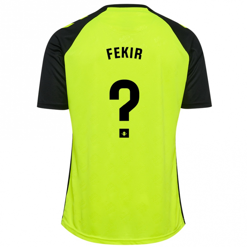 Hombre Fútbol Camiseta Yassin Fekir #0 Amarillo Fluorescente Negro 2ª Equipación 2024/25 Argentina