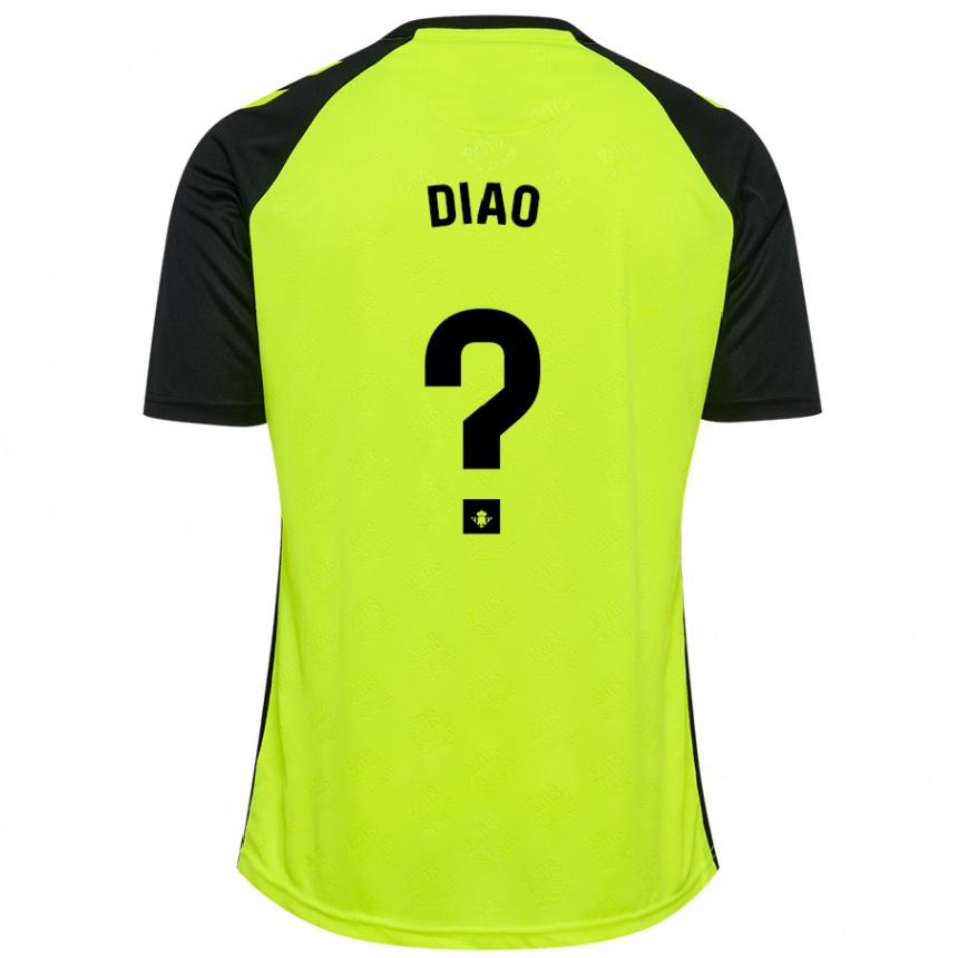 Hombre Fútbol Camiseta Usse Diao #0 Amarillo Fluorescente Negro 2ª Equipación 2024/25 Argentina