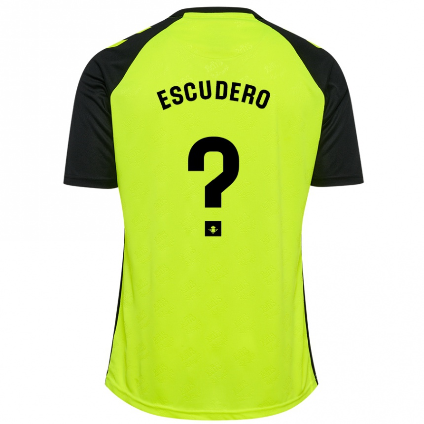 Hombre Fútbol Camiseta Ale Escudero #0 Amarillo Fluorescente Negro 2ª Equipación 2024/25 Argentina