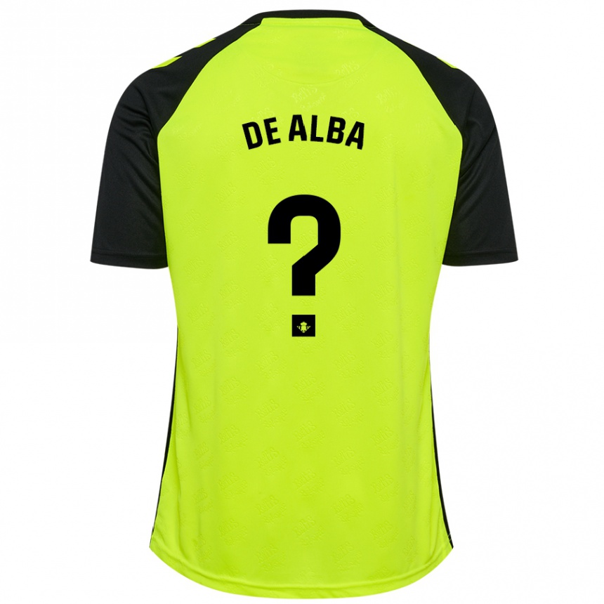 Hombre Fútbol Camiseta Luismi De Alba #0 Amarillo Fluorescente Negro 2ª Equipación 2024/25 Argentina