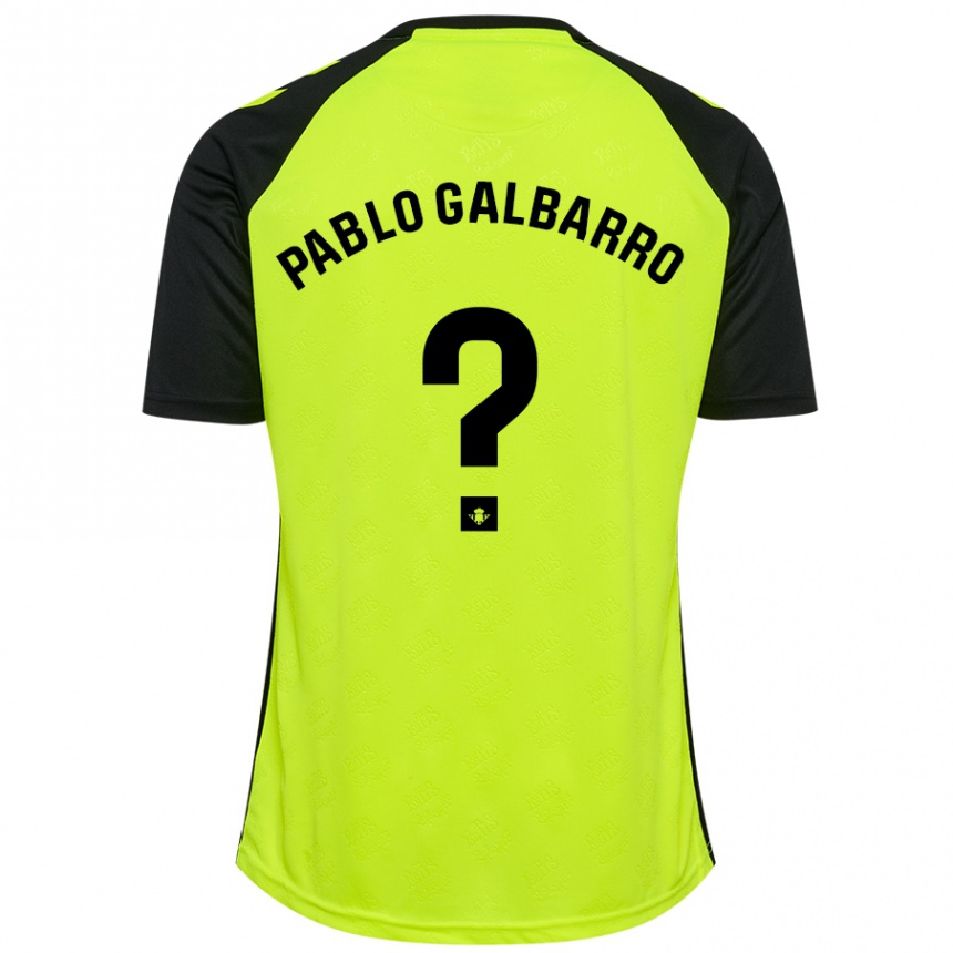 Hombre Fútbol Camiseta Juan Pablo Galbarro #0 Amarillo Fluorescente Negro 2ª Equipación 2024/25 Argentina