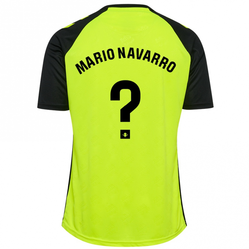 Hombre Fútbol Camiseta Mario Navarro #0 Amarillo Fluorescente Negro 2ª Equipación 2024/25 Argentina