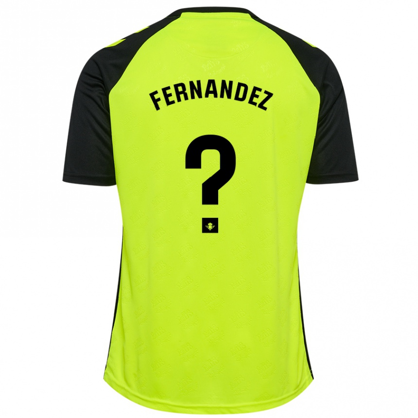 Hombre Fútbol Camiseta Nicolás Fernández #0 Amarillo Fluorescente Negro 2ª Equipación 2024/25 Argentina