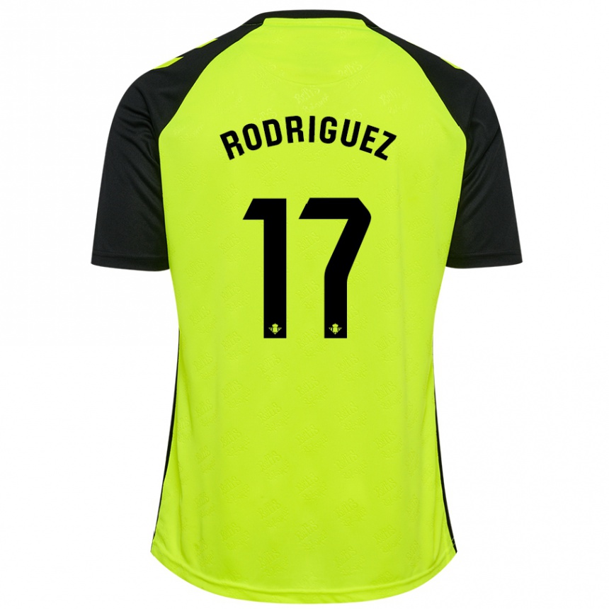 Hombre Fútbol Camiseta Jesús Rodriguez #17 Amarillo Fluorescente Negro 2ª Equipación 2024/25 Argentina