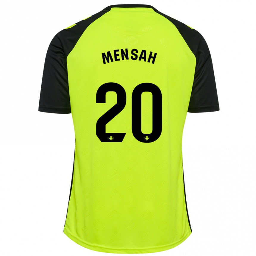 Hombre Fútbol Camiseta Mawuli Mensah #20 Amarillo Fluorescente Negro 2ª Equipación 2024/25 Argentina