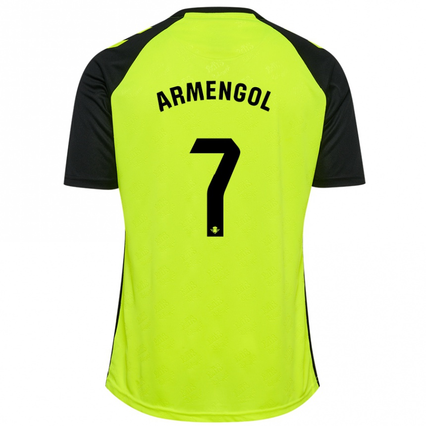 Hombre Fútbol Camiseta Carla Armengol Joaniquet #7 Amarillo Fluorescente Negro 2ª Equipación 2024/25 Argentina