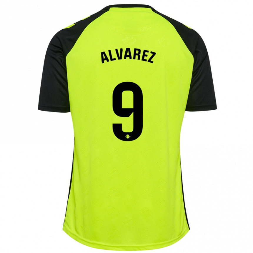 Hombre Fútbol Camiseta Carmen Álvarez Sánchez #9 Amarillo Fluorescente Negro 2ª Equipación 2024/25 Argentina