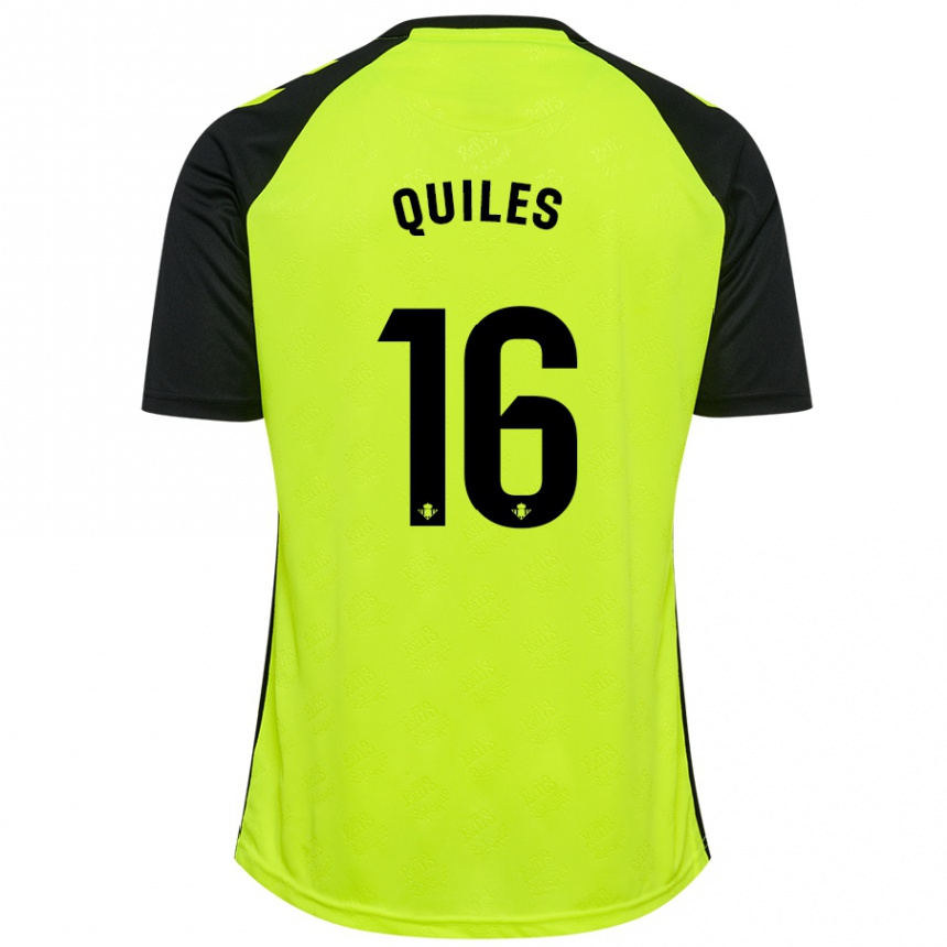 Hombre Fútbol Camiseta Violeta García Quiles #16 Amarillo Fluorescente Negro 2ª Equipación 2024/25 Argentina