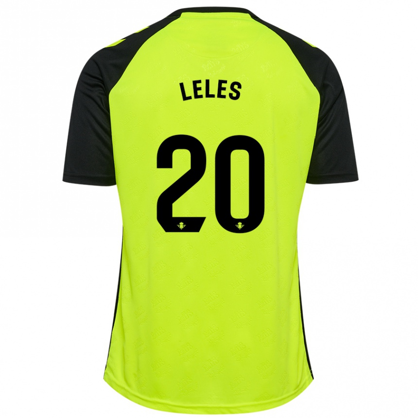 Hombre Fútbol Camiseta María De Los Ángeles Carrión Egido #20 Amarillo Fluorescente Negro 2ª Equipación 2024/25 Argentina