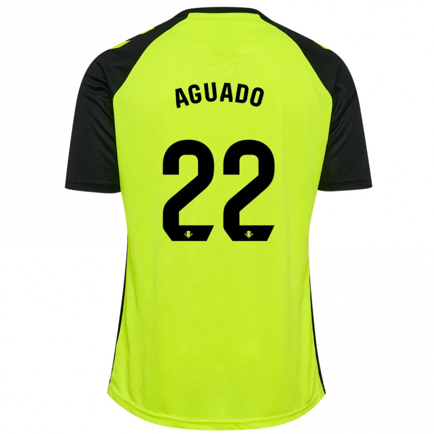 Hombre Fútbol Camiseta Julia Aguado Fernández #22 Amarillo Fluorescente Negro 2ª Equipación 2024/25 Argentina