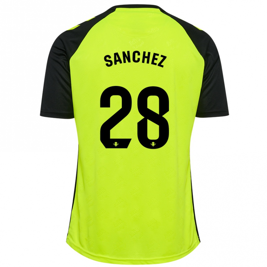 Hombre Fútbol Camiseta Marina Sánchez #28 Amarillo Fluorescente Negro 2ª Equipación 2024/25 Argentina